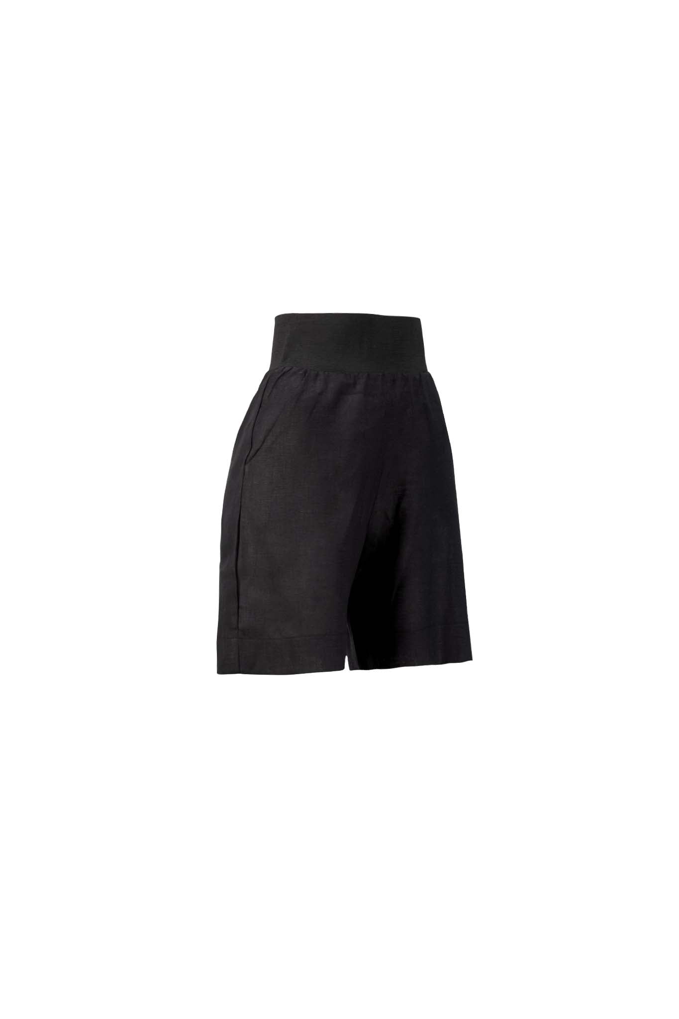 LIMA Black Linen Shorts Leigh Schubert