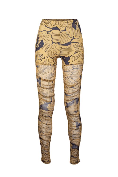 NELLE Mustard Charcoal Floral Pants Leigh Schubert
