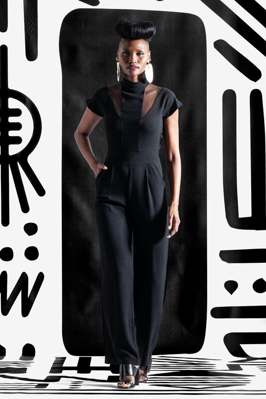 TENDAI Black Jumpsuits & Rompers Leigh Schubert