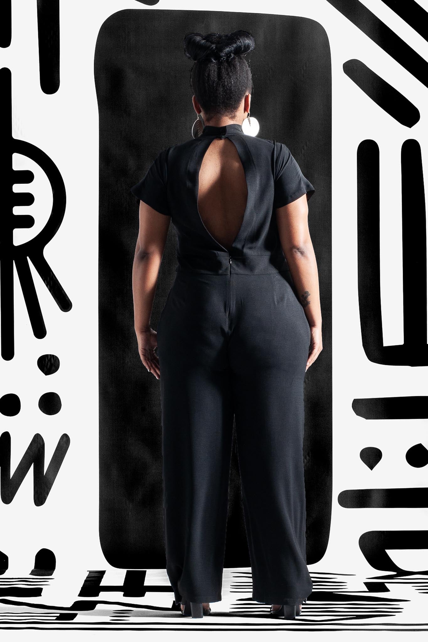 TENDAI Black Jumpsuits & Rompers Leigh Schubert