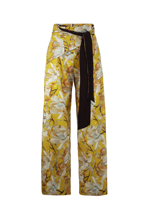 JULIENNE Mustard Peony Pants Leigh Schubert