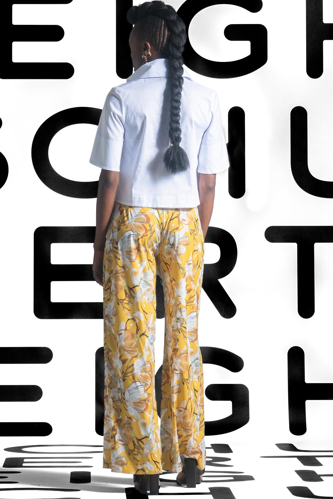 JULIENNE Mustard Peony Pants Leigh Schubert