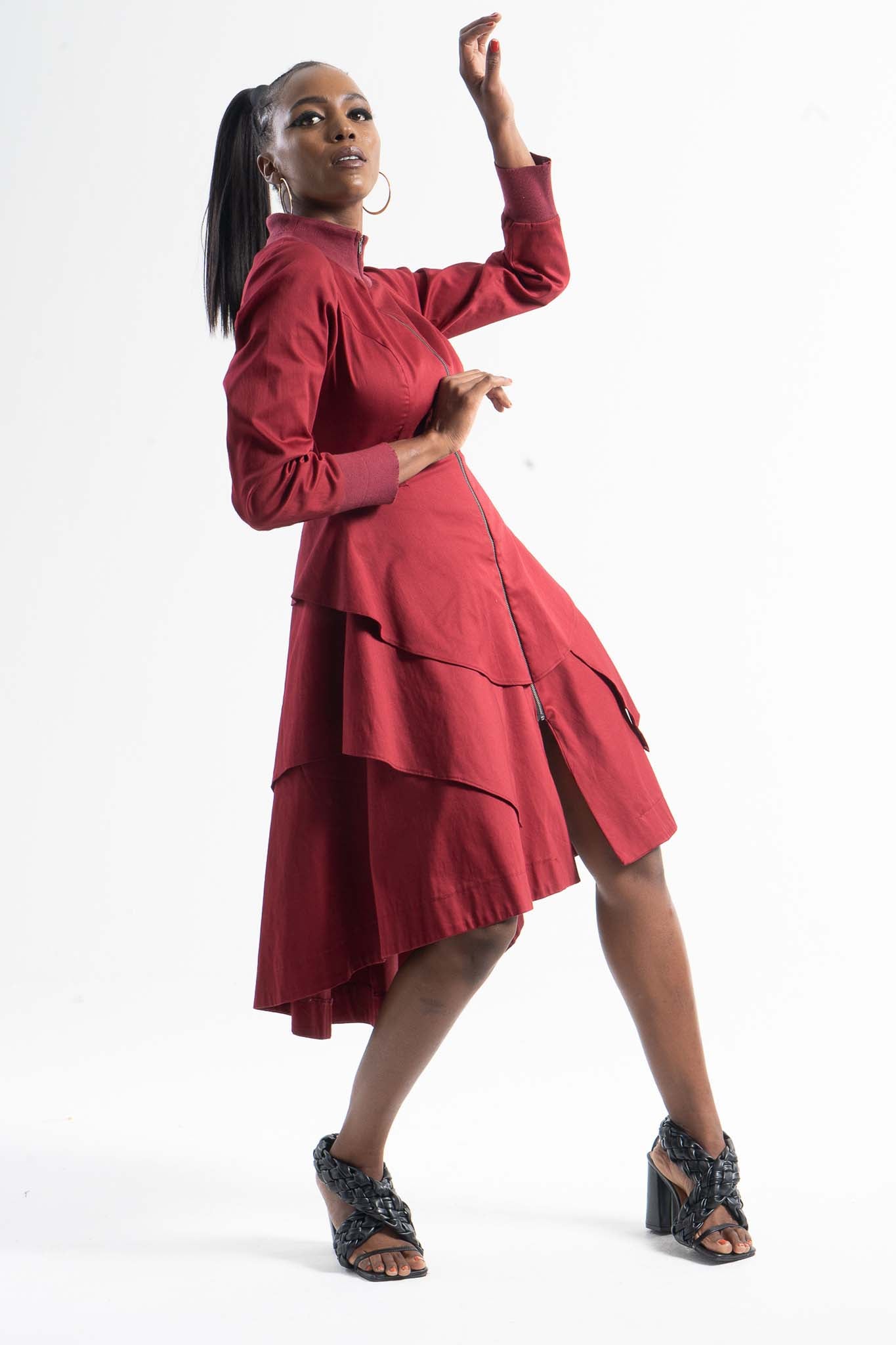 VENANTIA Claret Coat Dresses Leigh Schubert