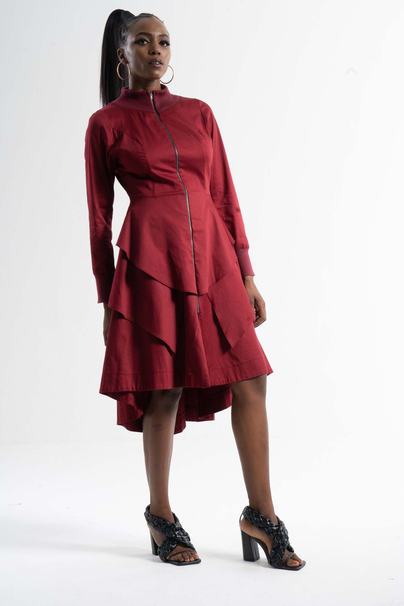 VENANTIA Claret Coat Dresses Leigh Schubert