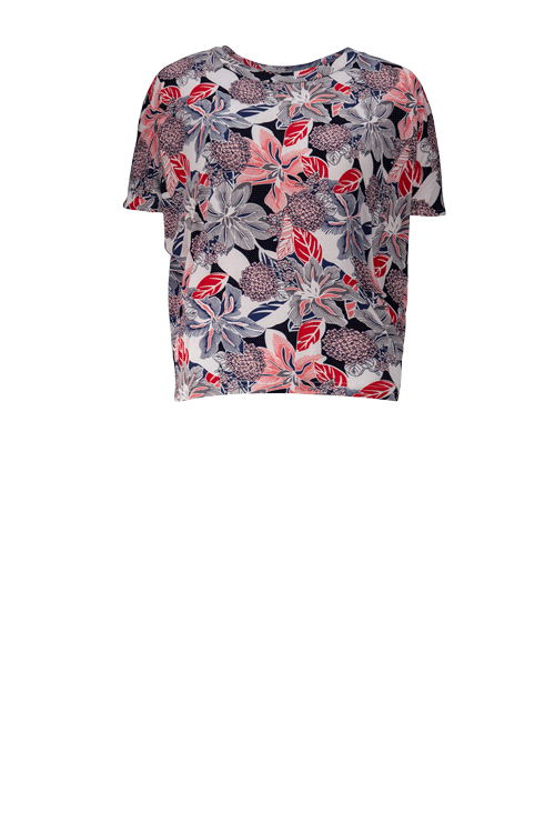 AMIGGO White Navy Floral Shirts & Tops Leigh Schubert