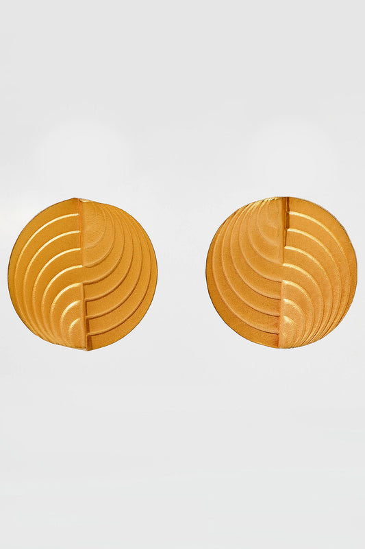 Leigh Schubert Circle Earrings Large Gold.