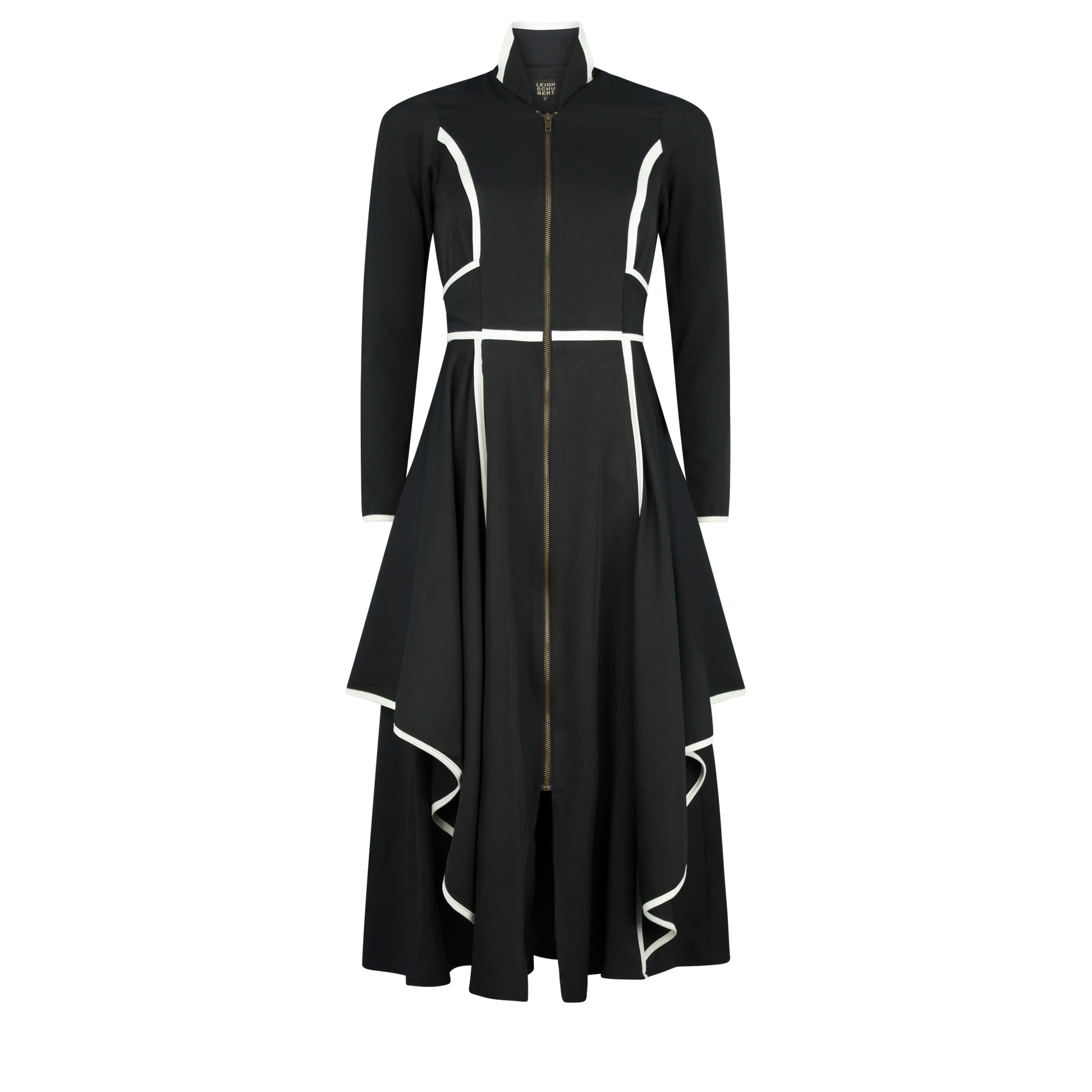 Leigh Schubert Coat Dresses EXCELLA Black with Ivory