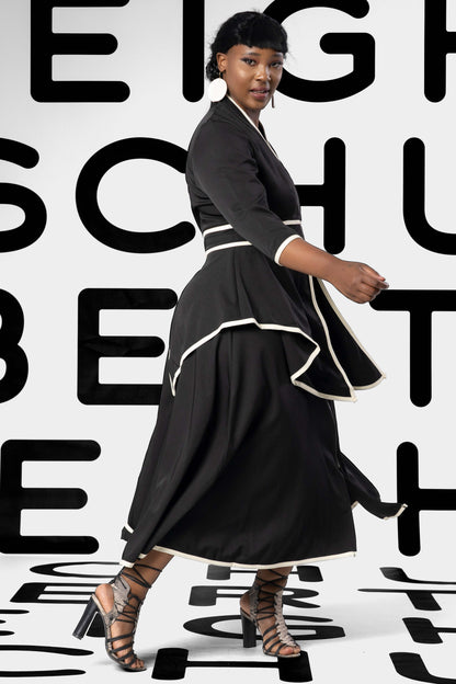 NICOLE Black Ivory Coat Dresses Leigh Schubert