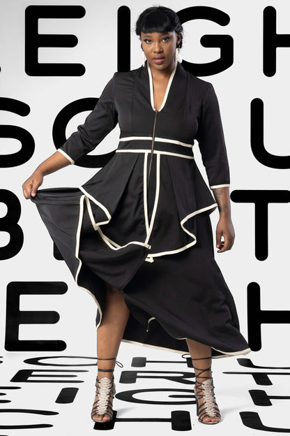 NICOLE Black Ivory Coat Dresses Leigh Schubert