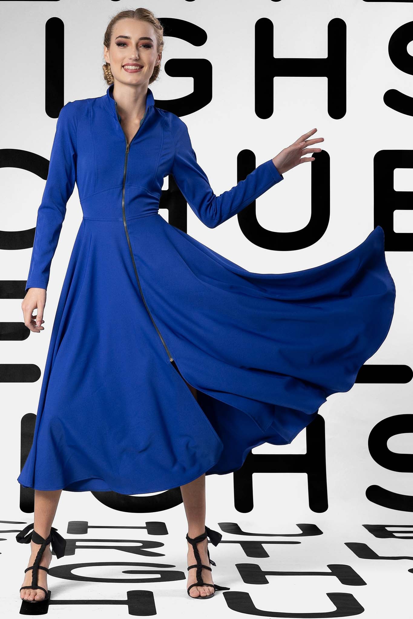 Leigh Schubert Coat Dresses PRESLEY Azure Blue