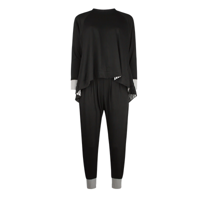 RENAY Black With Stripe Trims Outfit Sets Leigh Schubert