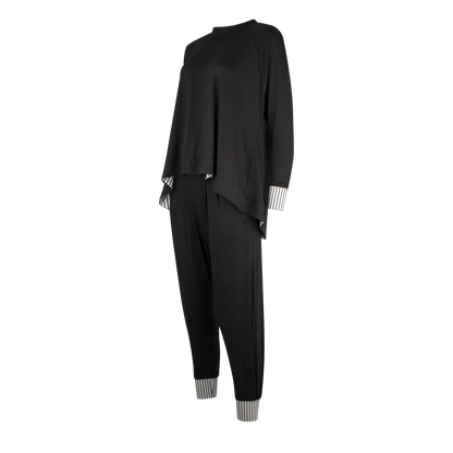 RENAY Black With Stripe Trims Outfit Sets Leigh Schubert
