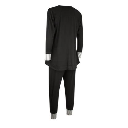 RENAY Black With Stripe Trims Outfit Sets Leigh Schubert
