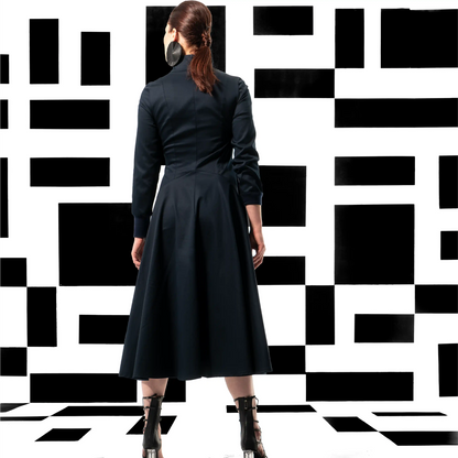 ROBERTSON Black Coat Dresses Leigh Schubert