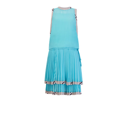 DENVER Aqua Stripe Trims Dresses Leigh Schubert