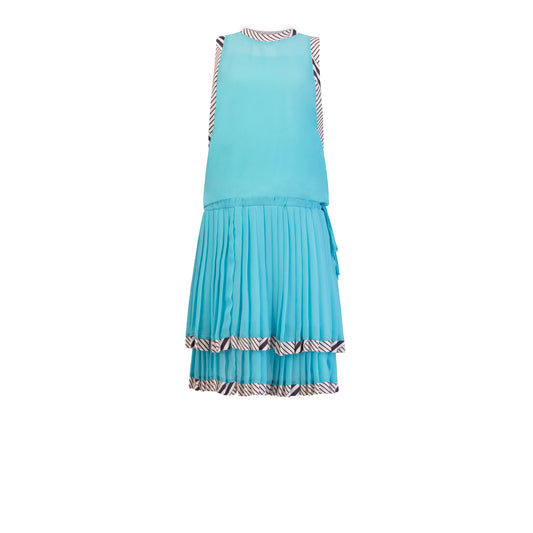 Leigh Schubert Dresses DENVER Aqua Stripe Trims