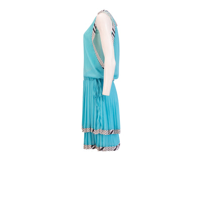 DENVER Aqua Stripe Trims Dresses Leigh Schubert