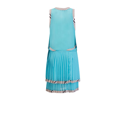 DENVER Aqua Stripe Trims Dresses Leigh Schubert