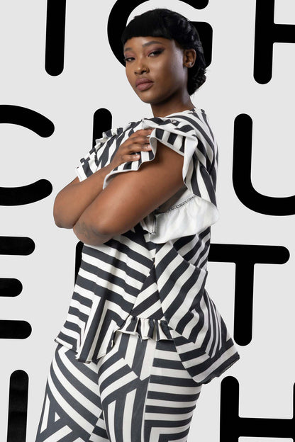 USARA Haphazard Charcoal Ivory Outfit Sets Leigh Schubert