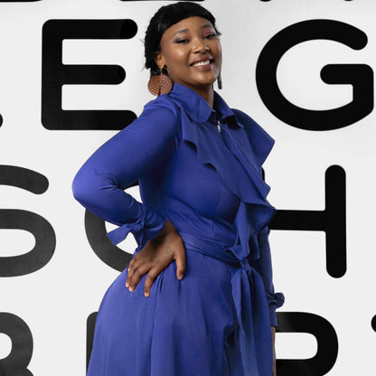 IRIS Azure Blue Coat Dresses Leigh Schubert