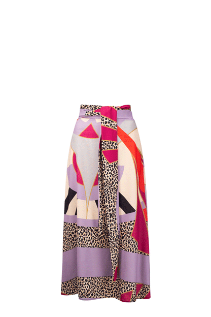 PANTHER Medal Lilac Print Skirts Leigh Schubert