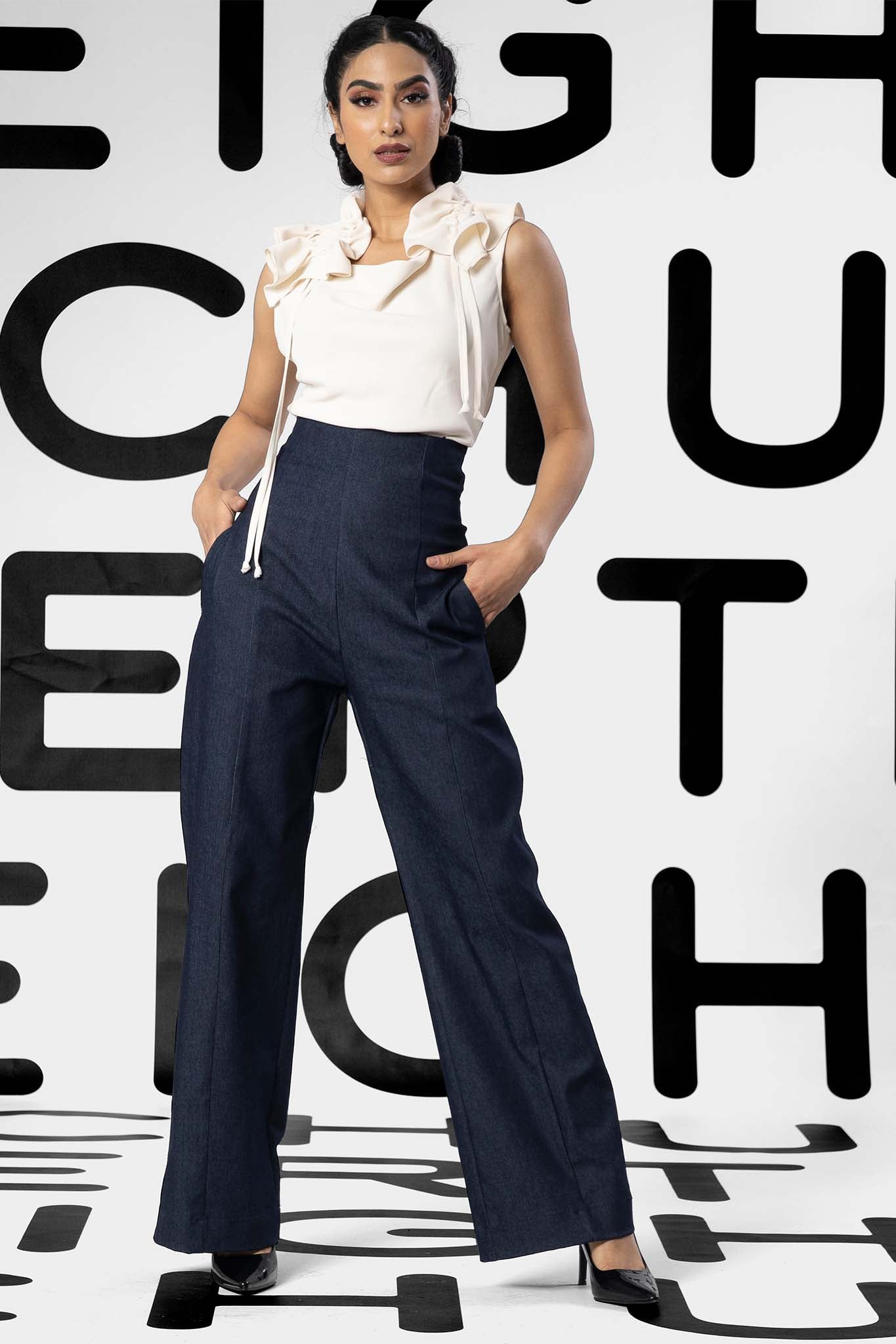 Leigh Schubert Pants WALTON Dark Denim