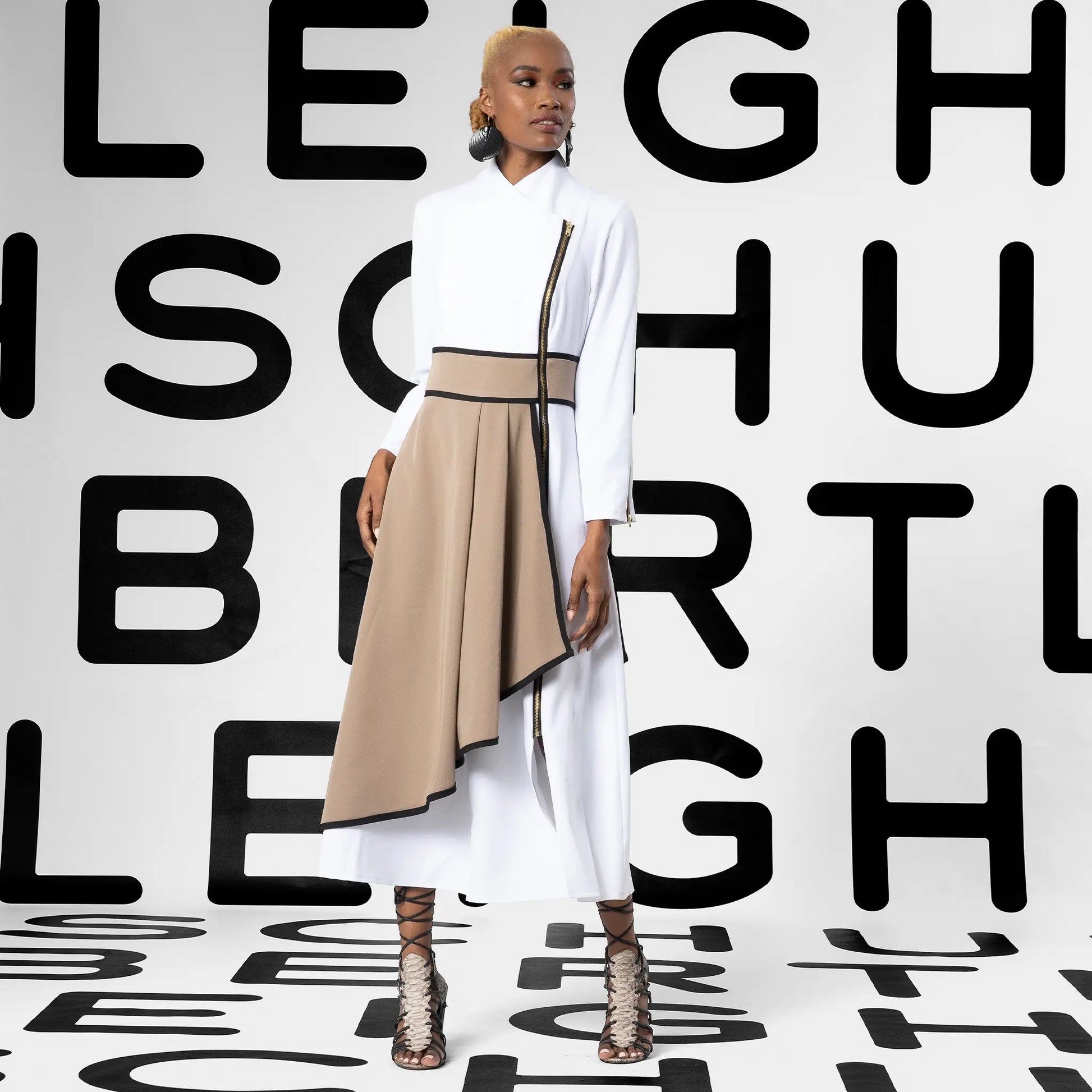 Leigh Schubert Coat Dresses PAPRIKA White Mocha