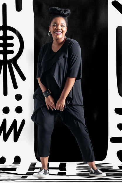 JANET Black Multi Trim Shirts & Tops Leigh Schubert