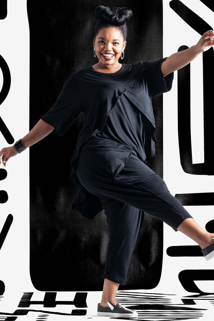 JANET Black Multi Trim Shirts & Tops Leigh Schubert