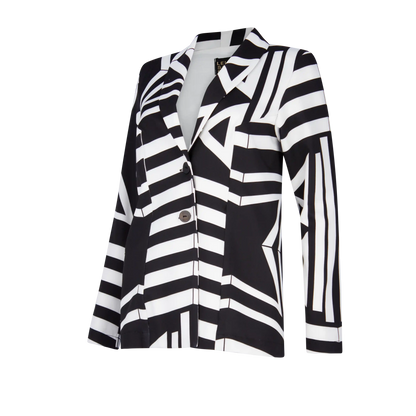 BOND Airforce Black White Print Coats & Jackets Leigh Schubert
