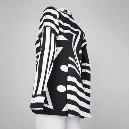 BOND Airforce Black White Print Coats & Jackets Leigh Schubert