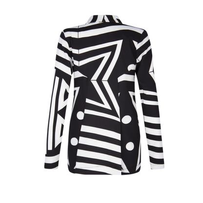 BOND Airforce Black White Print Coats & Jackets Leigh Schubert
