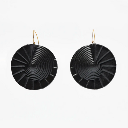 Clarisse Design Accessories Spiral Earrings Black