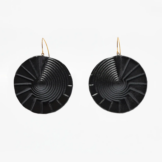 Clarisse Design Accessories Spiral Earrings Black