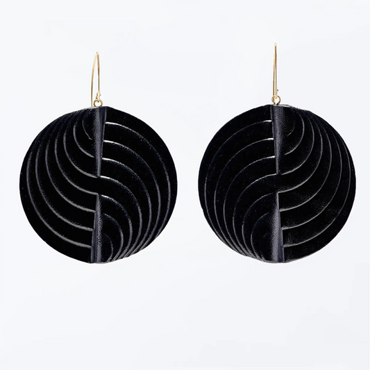 Clarisse Design Accessories Circle Earrings Large Black