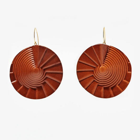 Clarisse Design Accessories Spiral Earrings Tan