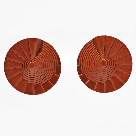 Clarisse Design Accessories Spiral Earrings Large Tan