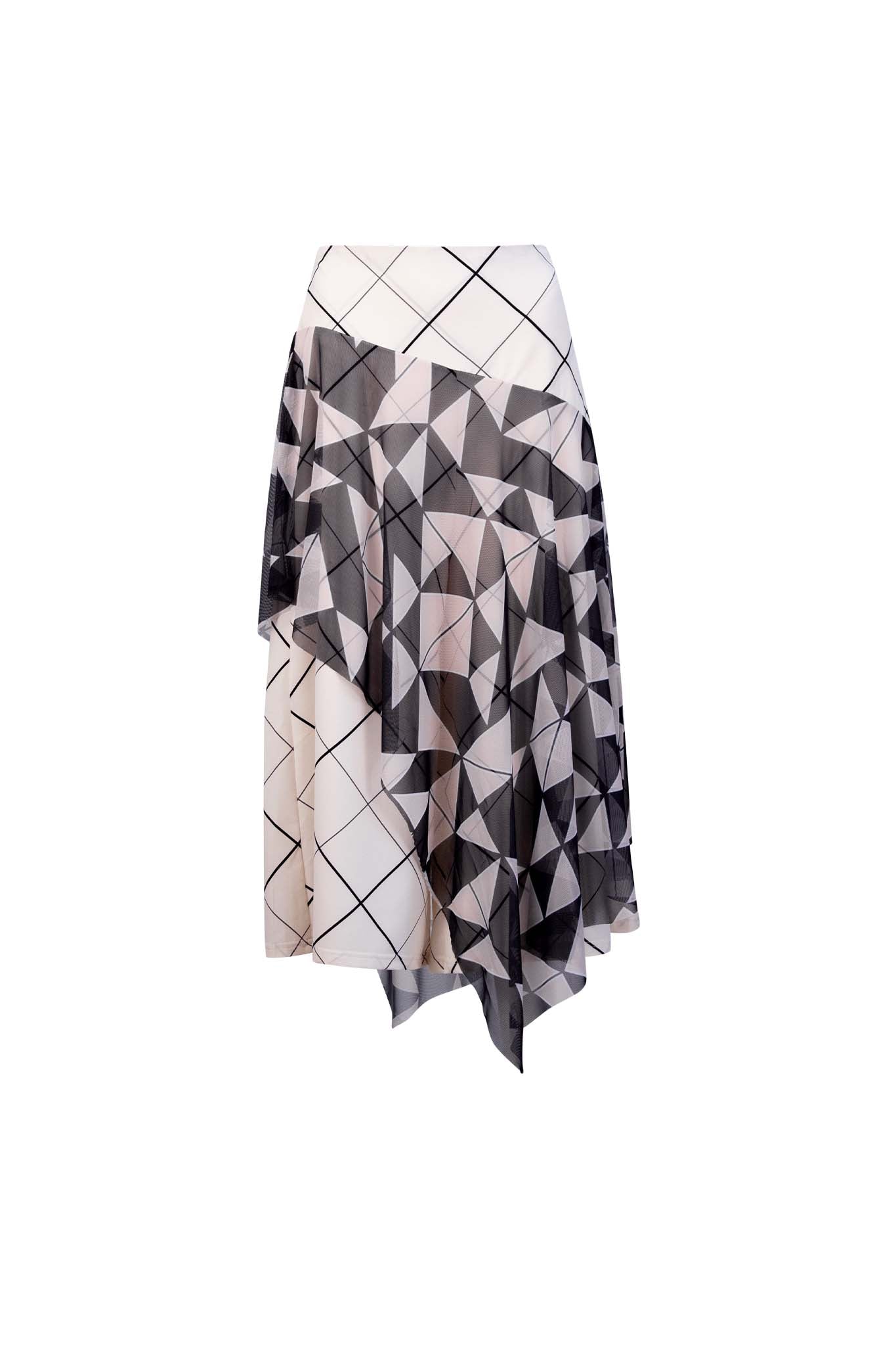 Leigh Schubert DAVIDSON Grid Print Ivory Black.