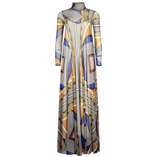 ELAINE Azure Print Dresses Leigh Schubert