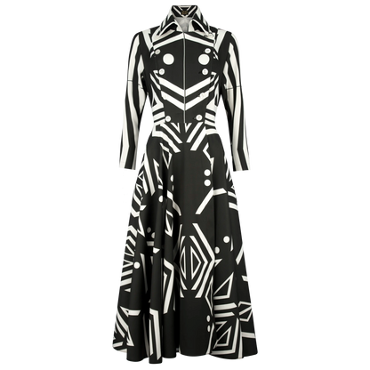 ELVIS Airforce Black White Coat Dresses Leigh Schubert