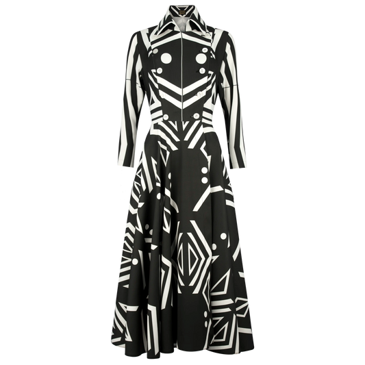 Leigh Schubert Coat Dresses ELVIS Airforce Black White