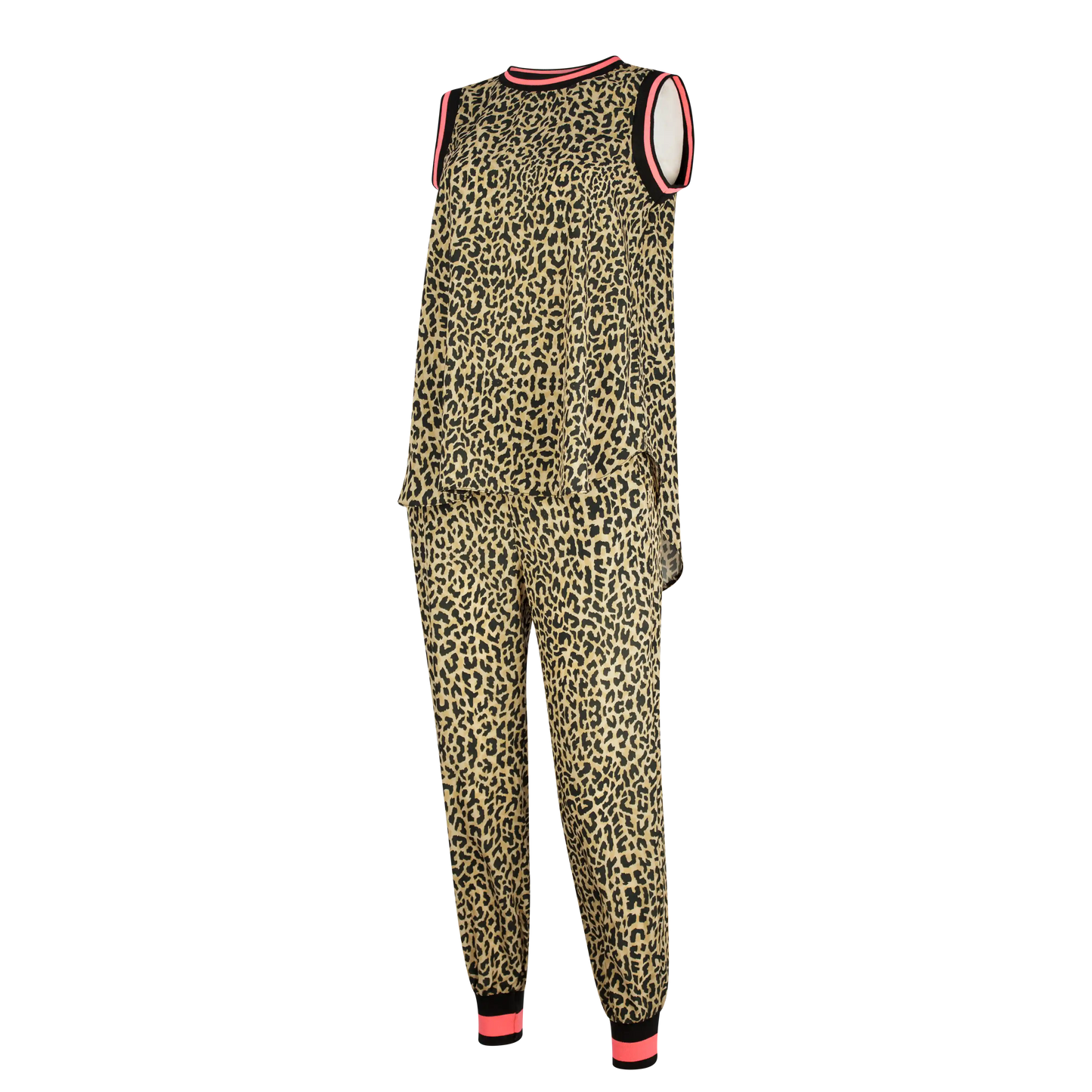 Leigh Schubert Outfit Sets LEEZY Leopard Neon Pink Blk Stripe