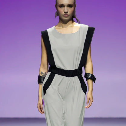 BEZOZ Stone With Black Contrast Jumpsuits & Rompers Leigh Schubert