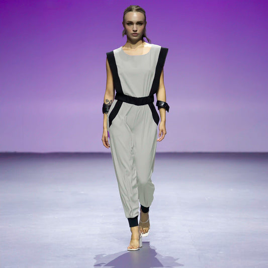 BEZOZ Stone With Black Contrast Jumpsuits & Rompers Leigh Schubert