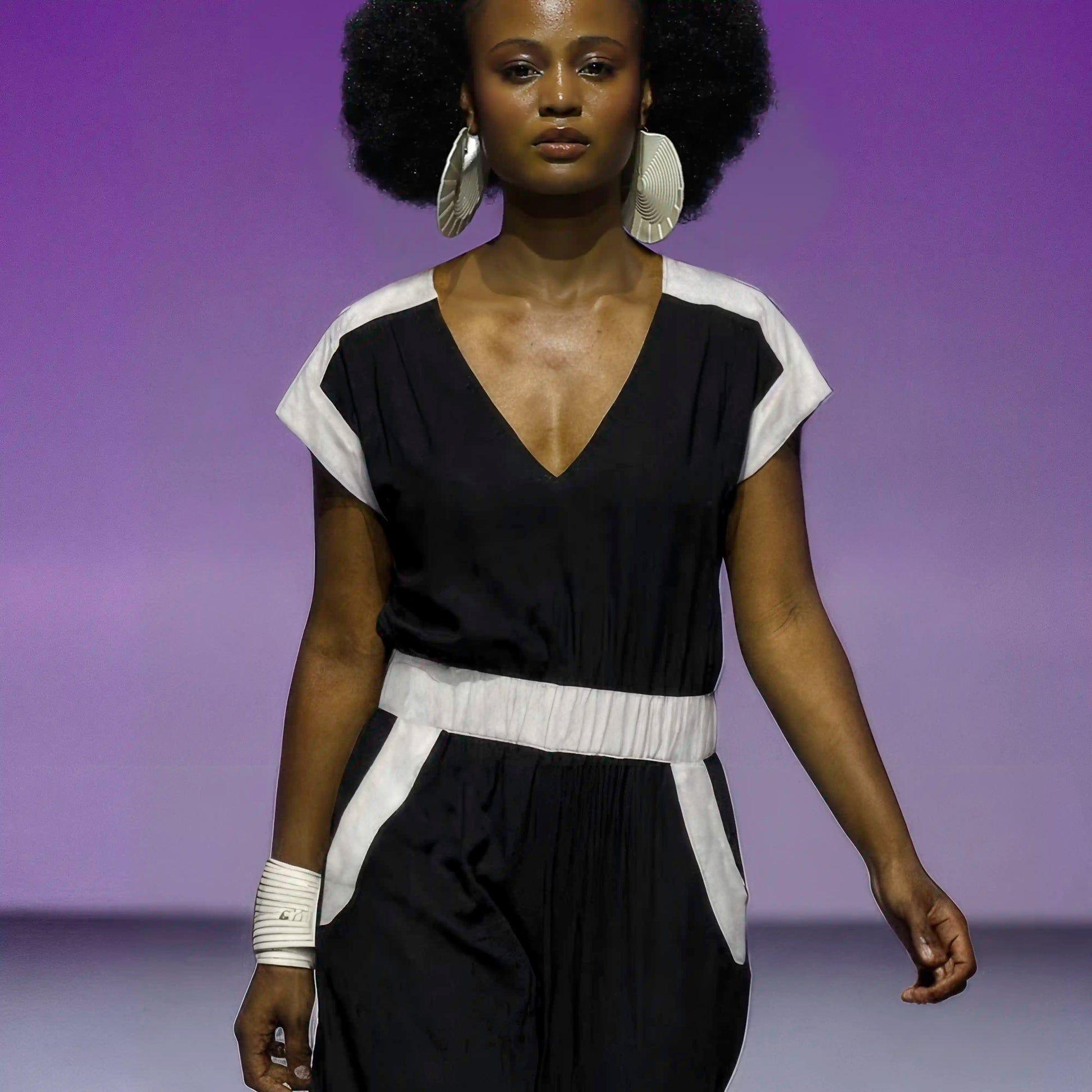 BARCELONA Black With Milk Contrast Jumpsuits & Rompers Leigh Schubert