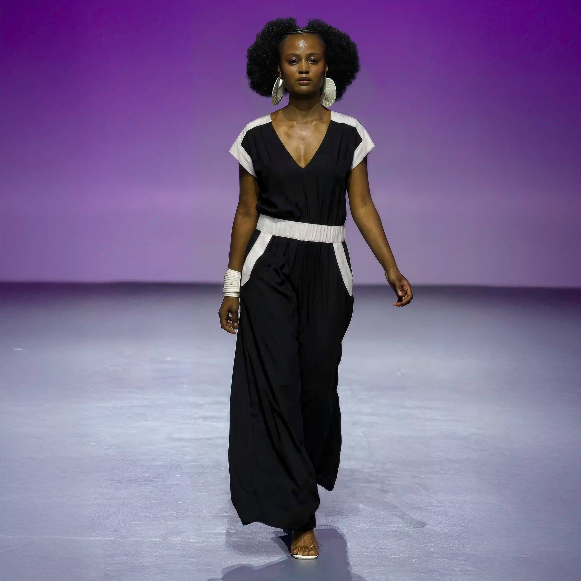 BARCELONA Black With Milk Contrast Jumpsuits & Rompers Leigh Schubert