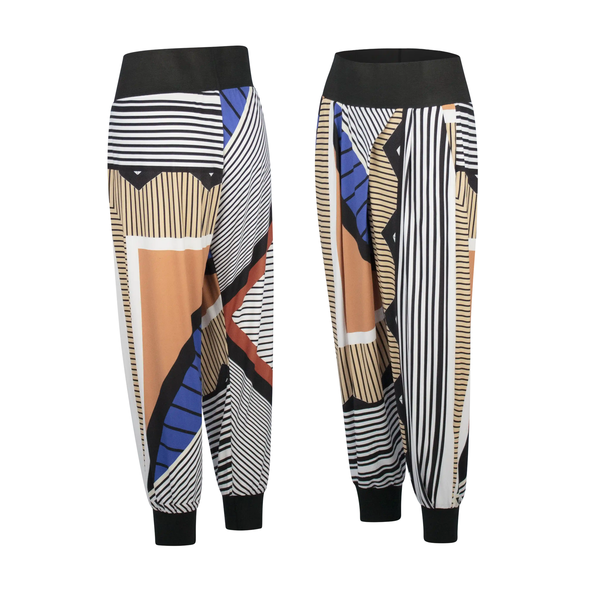 ROVA Akeso Print Stone Royal Black White Pants Leigh Schubert