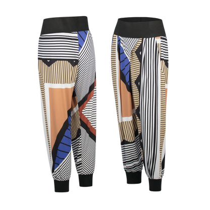 ROVA Akeso Print Stone Royal Black White Pants Leigh Schubert