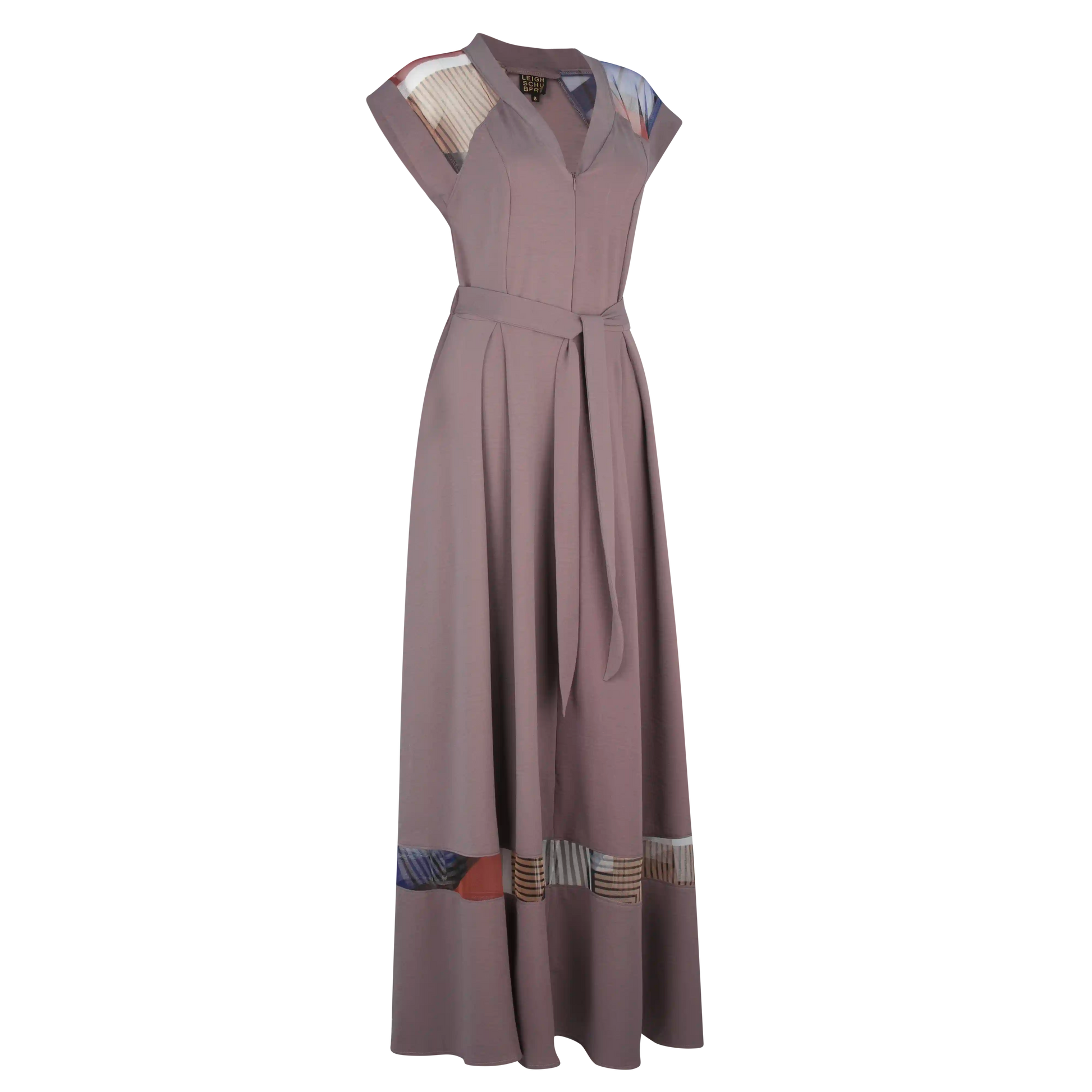 SIA Mocha w Multi Print insets Dresses Leigh Schubert