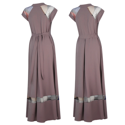 SIA Mocha w Multi Print insets Dresses Leigh Schubert